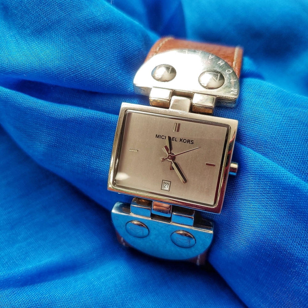 Vintage Michael Kors Leather & Stainless Steel Watch